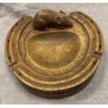 A Robert Thompson of Kilburn 'Mouseman' horseshoe shaped pin tray/ashtray, 13cm x 12.