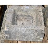 Small square stone sink,