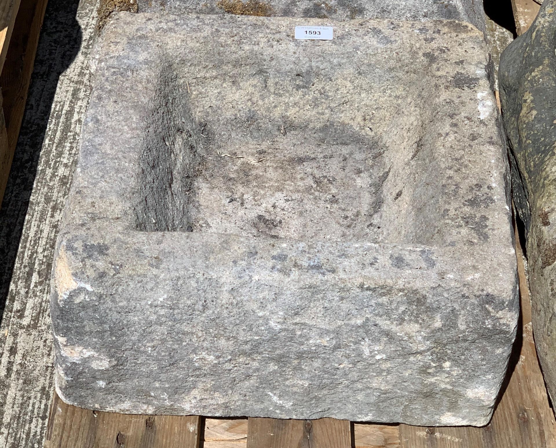 Small square stone sink,