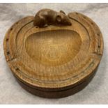 A Robert Thompson of Kilburn 'Mouseman' horseshoe shaped pin tray/ashtray, 13cm x 12.