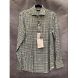 A Delsiena men's shirt, blue check, size 15½/39,