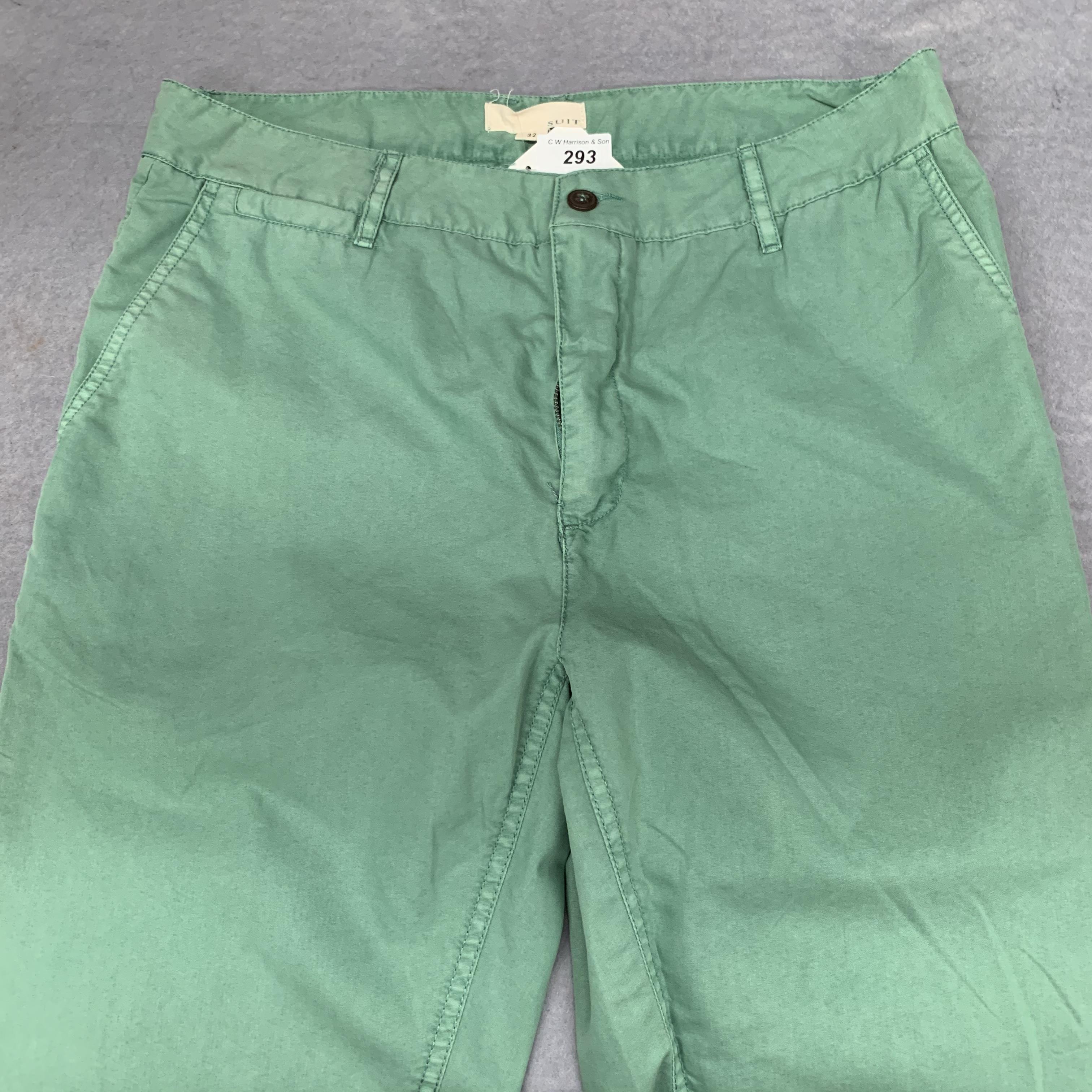 A pair of Suit men's trousers, green, size 32W,
