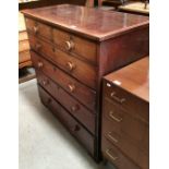 A mahogany Victorian six drawer chest of drawers (two short, four long),