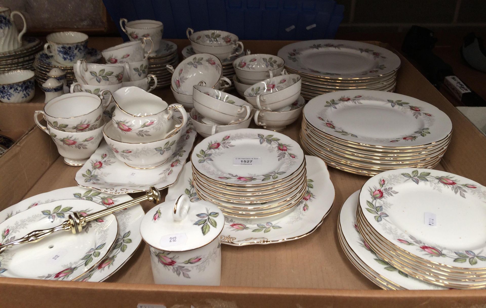 Approximately eighty pieces Paragon Bridal Rose dinner and tea service