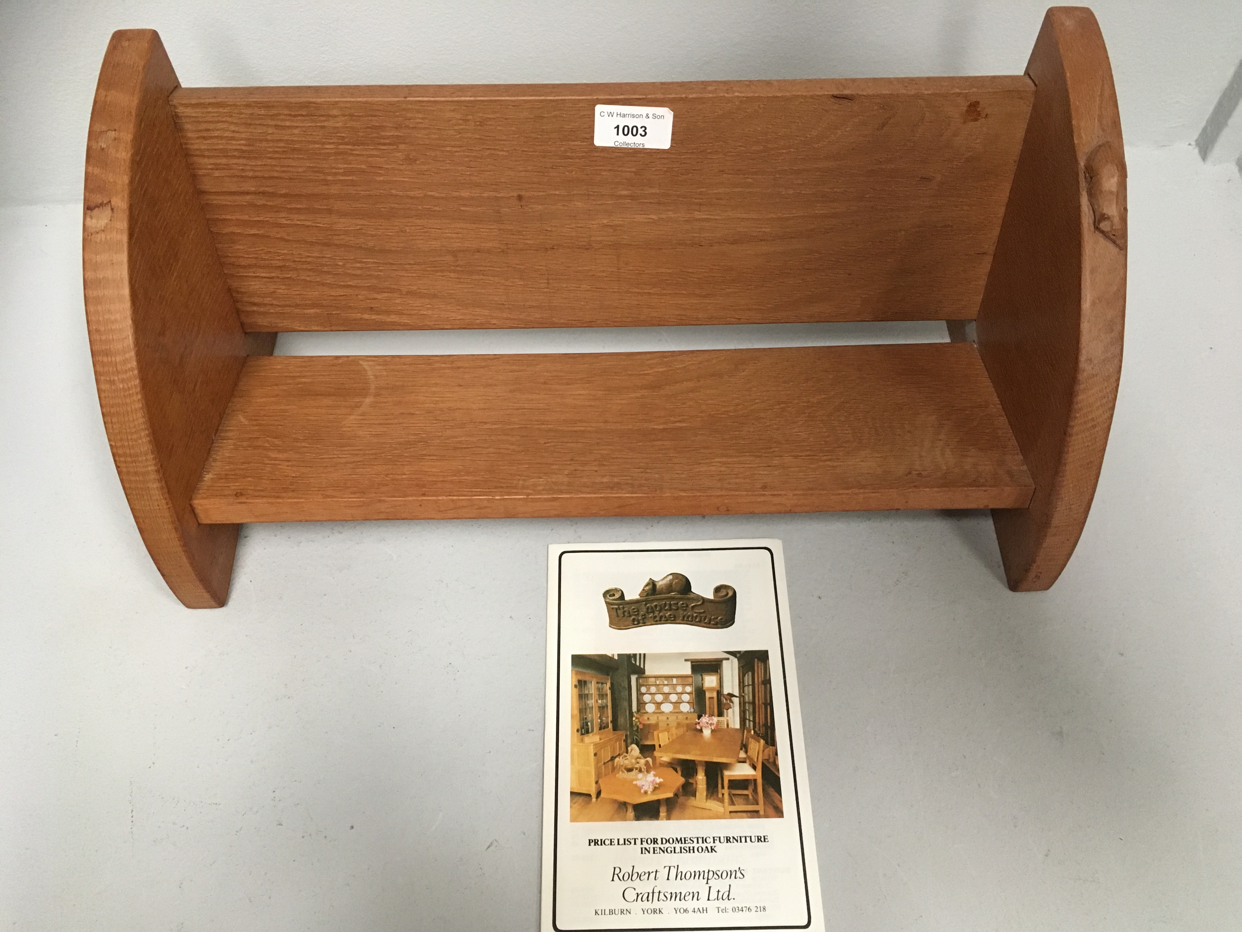 Robert Thompson of Kilburn 'Mouseman' oak book trough, 45.