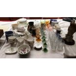 Contents to part table top, eighteen pieces Wedgwood Ice Rose dinner service, part tea service,