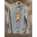 A JAGHS Shirt Co men's shirt, blue stripe, size S,