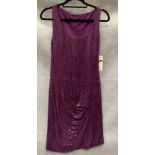 A Velvet ladies dress, purple, size S,