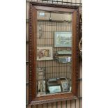 Oak framed wall mirror,