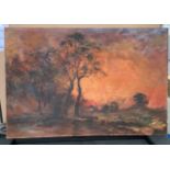 Petter Buttle, large oil painting, Sunset,