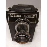 Lubitel 166 B camera with a Nomo T-22 4.5/7.