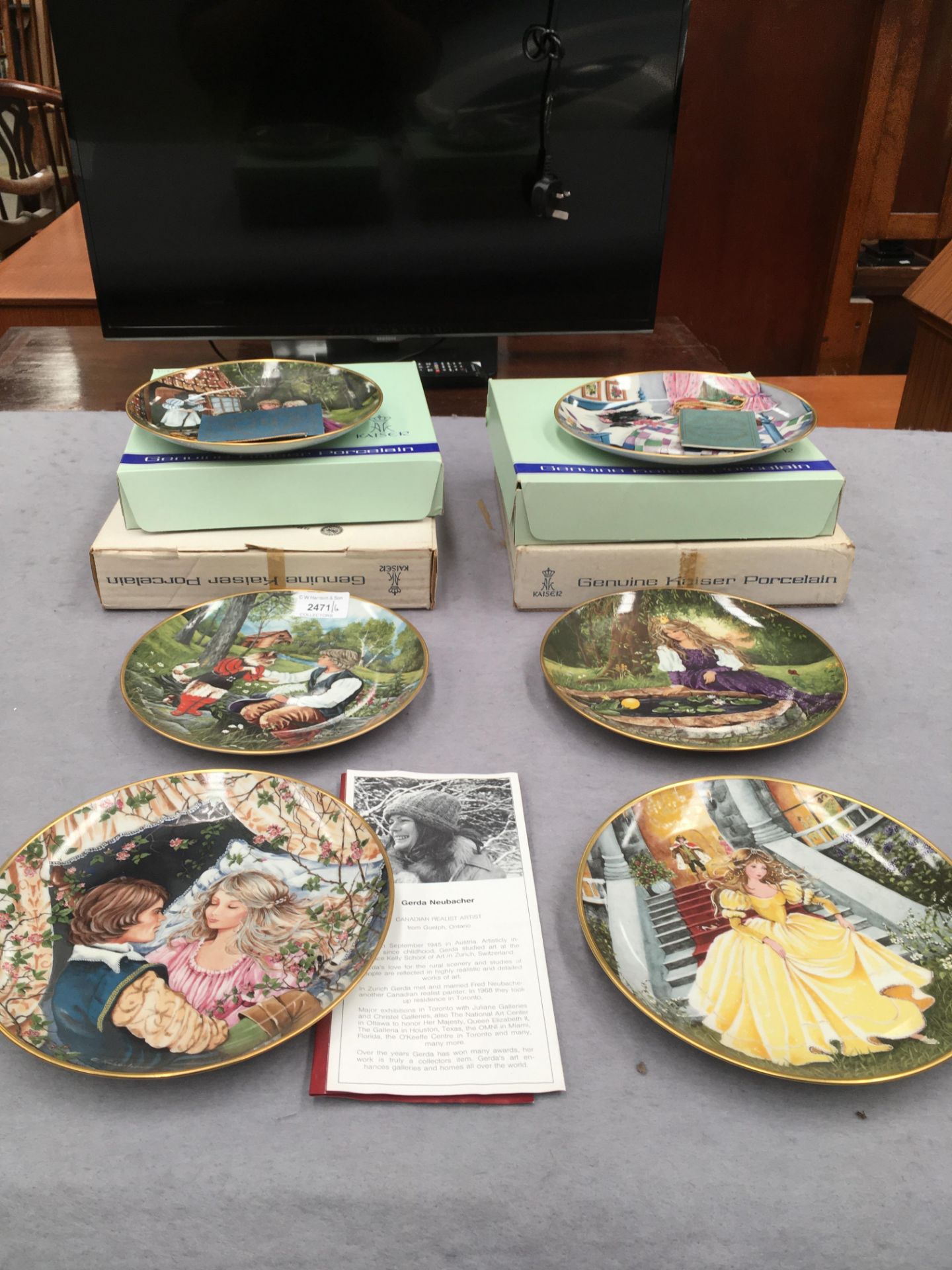 Six Bradex Kaiser Porcelain collectors plates from the Classic Fairy Tales series by Gerda