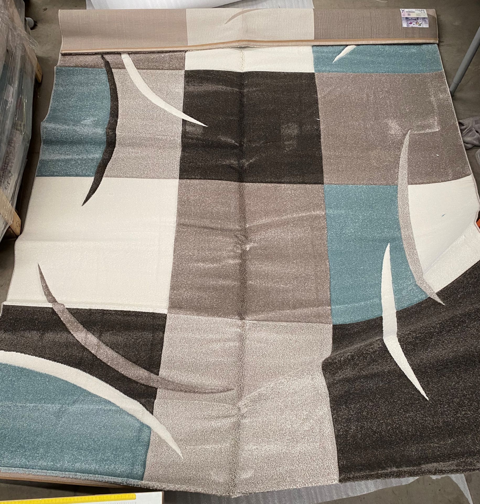 A Paco Home Lara SV 235 turquoise/cream/grey rug - 240cm x 330cm