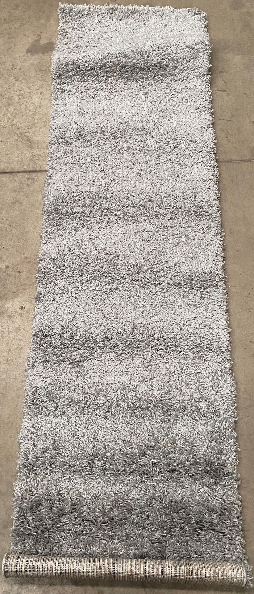 A A2zrug Pera Shaggy Collection grey rug - 60cm x 230cm