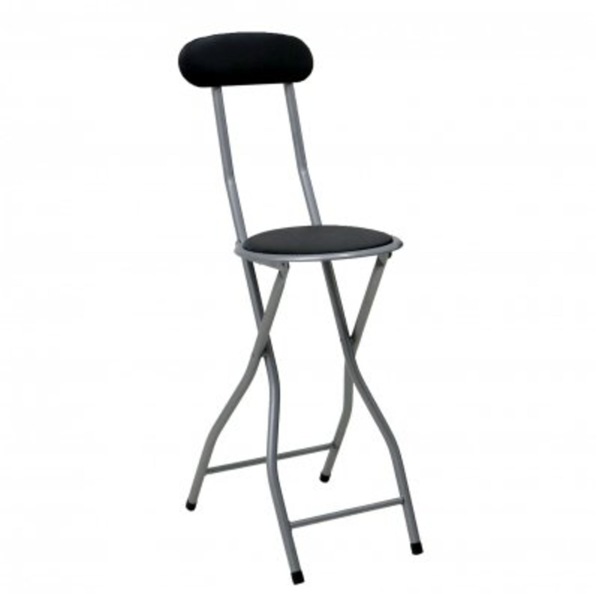 (E147) Black Padded Folding High Chair B