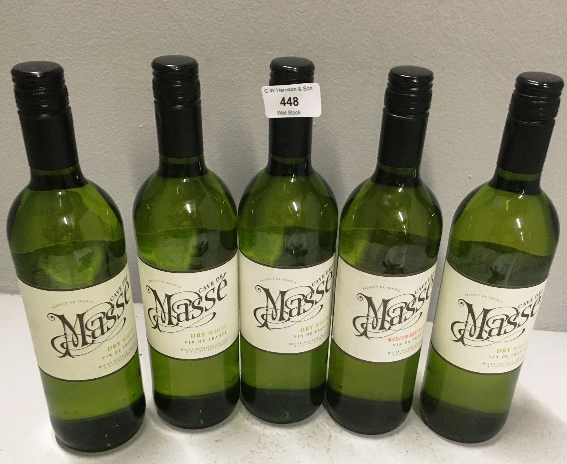 5 x 75cl bottles of Cave De Masse white wine