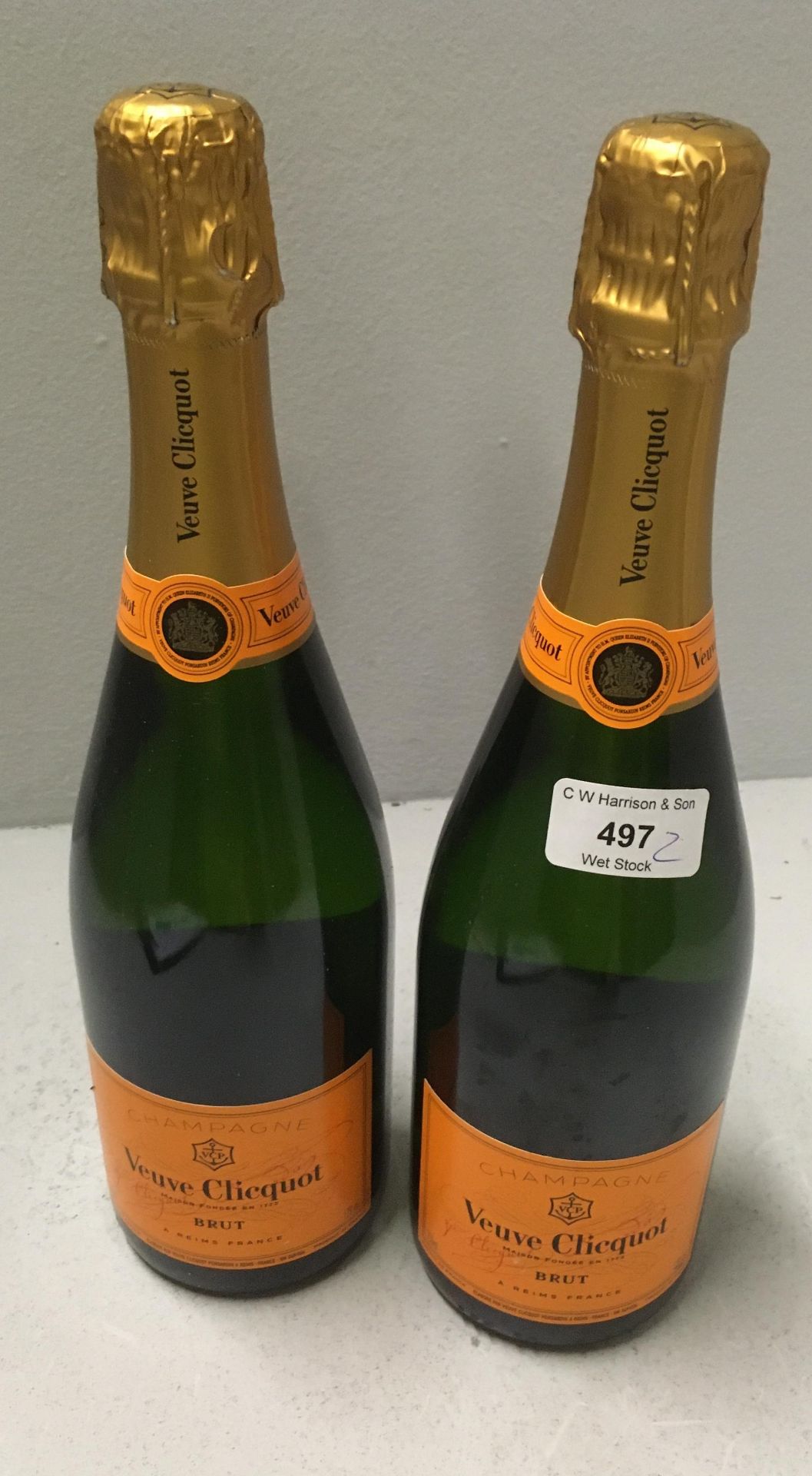 2 x 750ml bottles of Veuve Clicquot Brut Champagne
