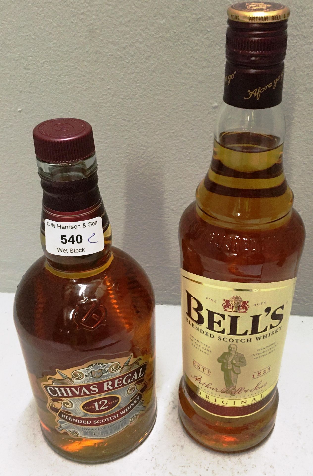 2 x items - 1 x 70cl bottle of Bell's Blended Scotch Whisky and 1 x 700cl bottle of Chivas Regal