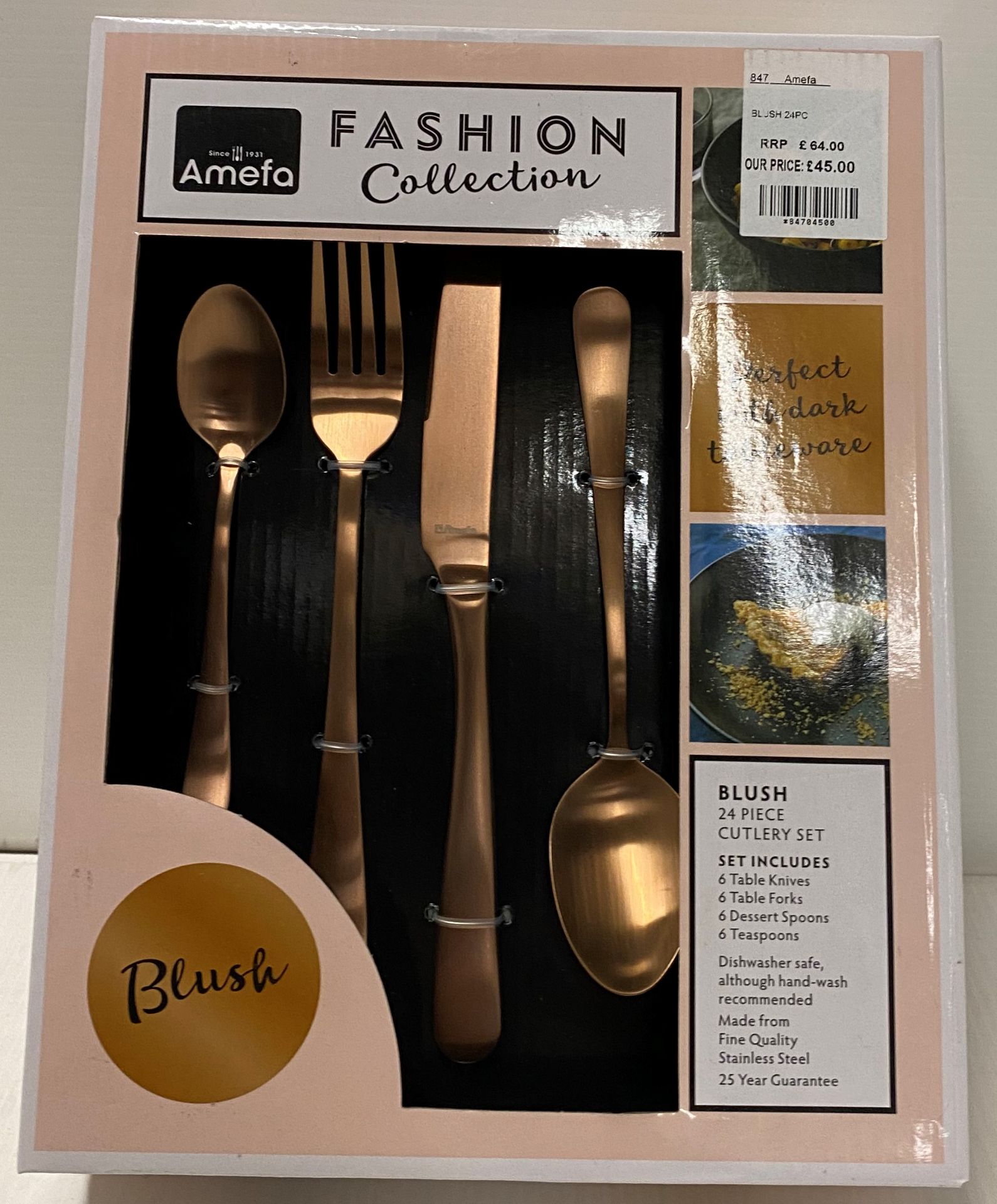 Amefa Fashion Collection Blush 24 piece cutlery sets RRP £64.