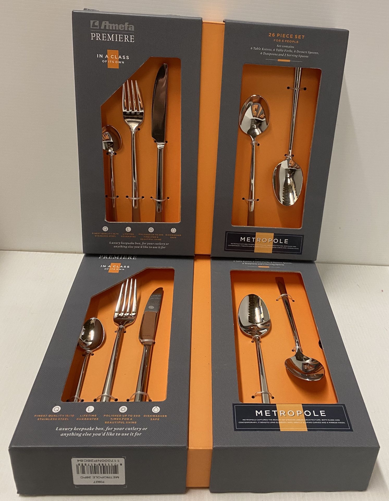 2 x Amefa Premier Metropole 26 piece cutlery sets RRP £93.
