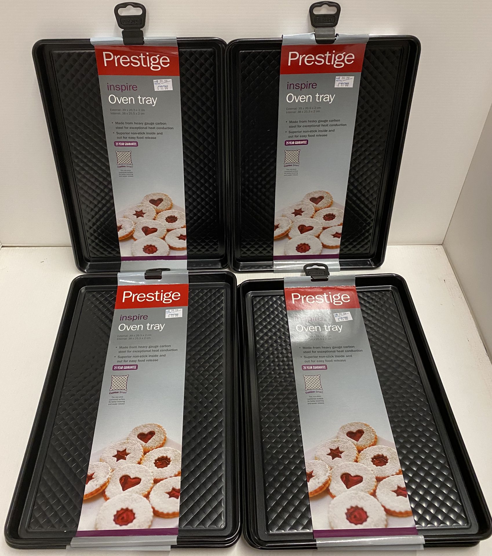 6 x Prestige Inspire oven trays (39cm x 26.5cm x 2cm) RRP £20.