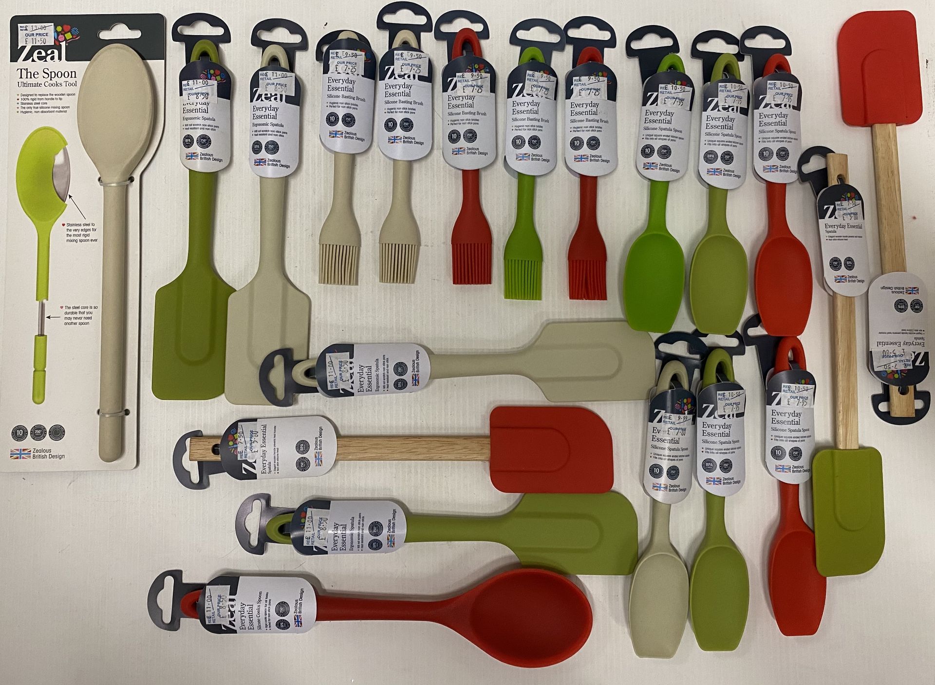 20 x Zeal kitchen accessories - ergonomic spatulas (RRP £11.00), spatulas (RRP £7.
