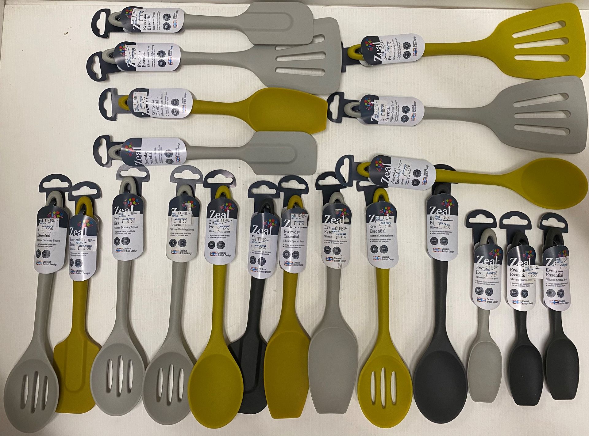 20 x Zeal kitchen accessories - silicone cooks turners (RRP £12.50), ergonomic spatulas (RRP £11.