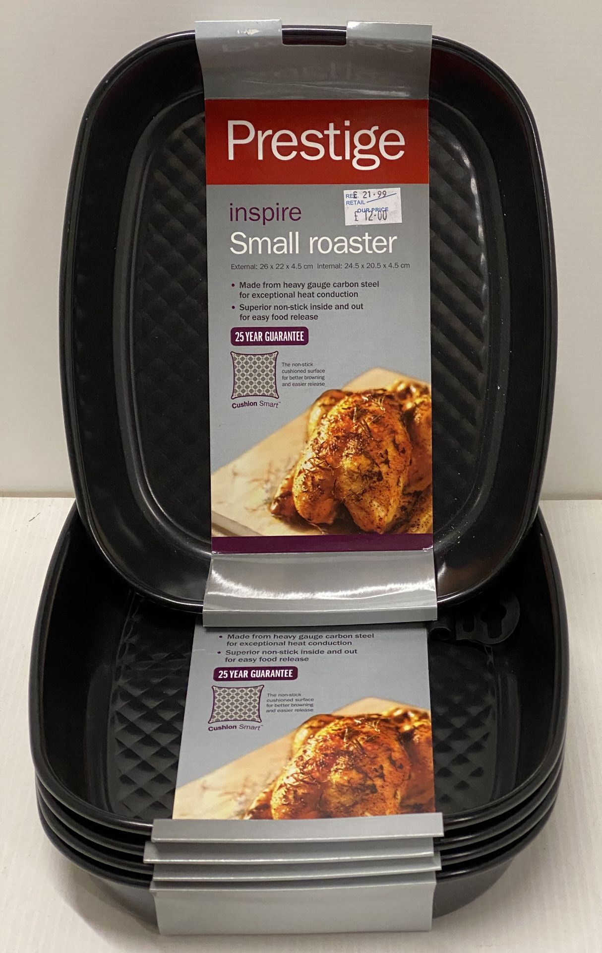 5 x Prestige Inspire small roaster tins (26cm x 22cm x 4.5cm) RRP £21.