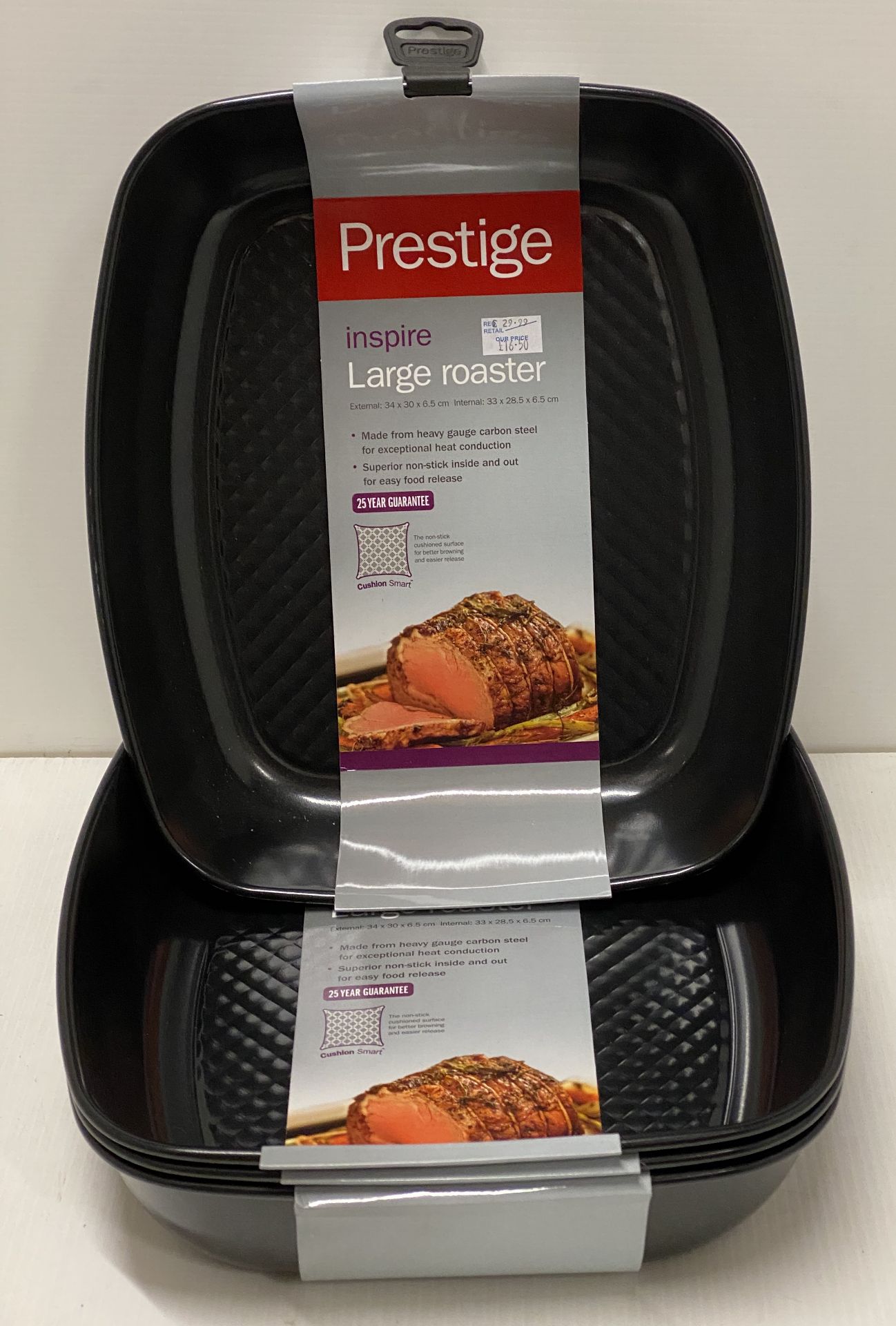 4 x Prestige Inspire large roasting tins (34cm x 30cm x 6.5cm) RRP £29.