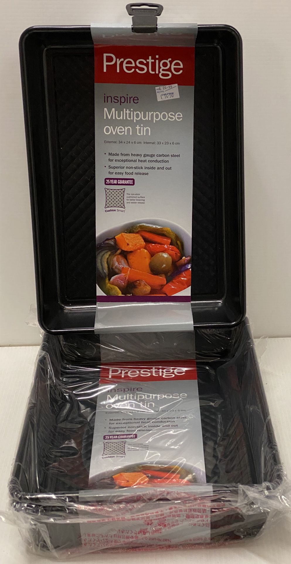 3 x Prestige Inspire multipurpose oven tins (34cm x 24cm x 6cm) RRP £24.