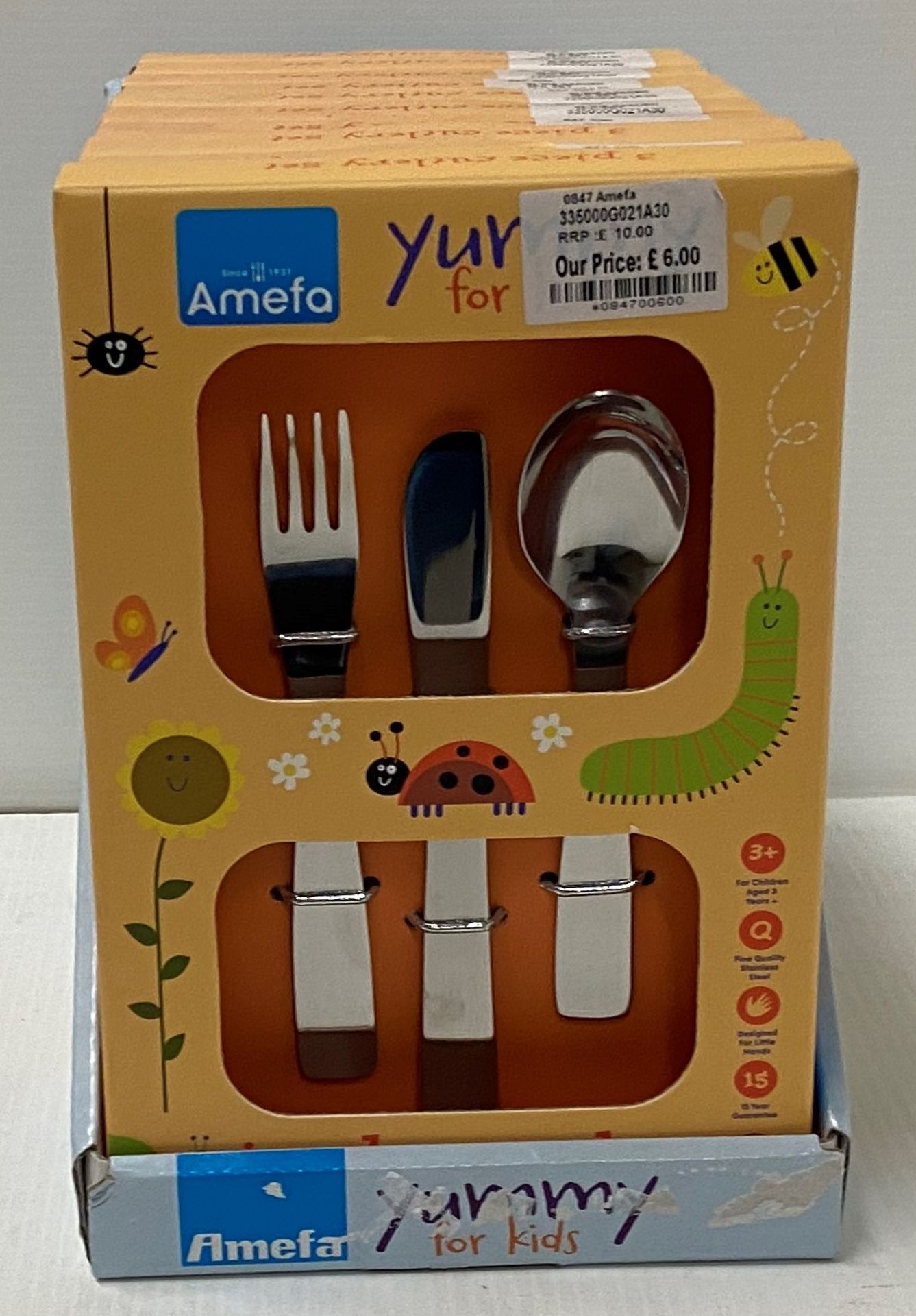 10 x Yummy for Kids - In The Garden - 3 piece cutlery sets RRP £10.