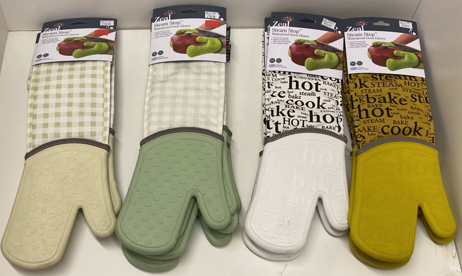 9 x Zeal kitchen accessories - Steam stop waterproof double oven gloves RRP £29.