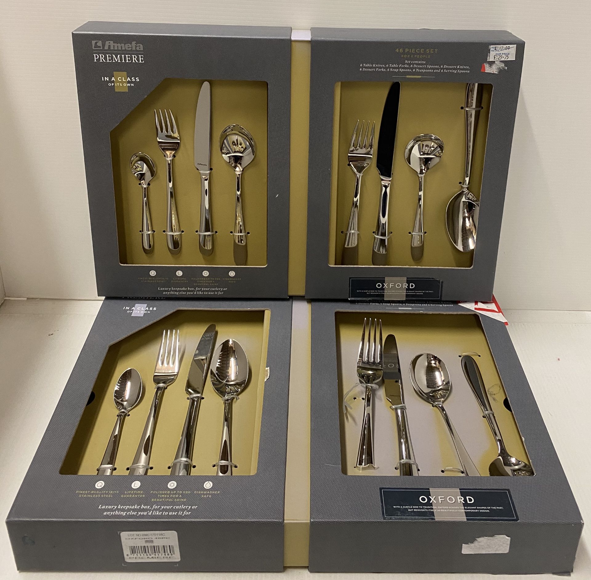 2 x Amefa Premier Oxford 46 piece cutlery sets RRP £187.