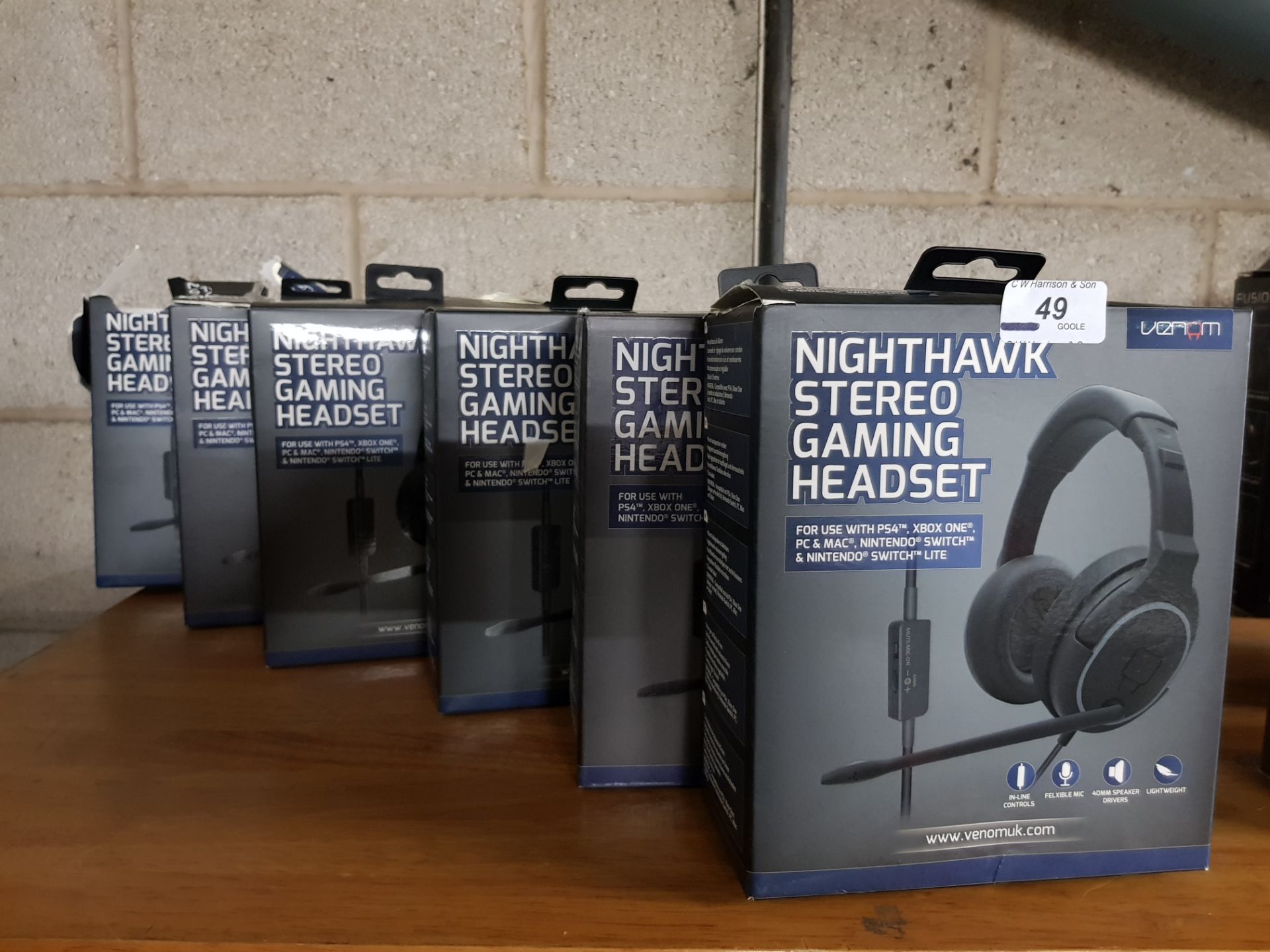 6 X VENOM NIGHTHAWK STEREO GAMING HEADSE