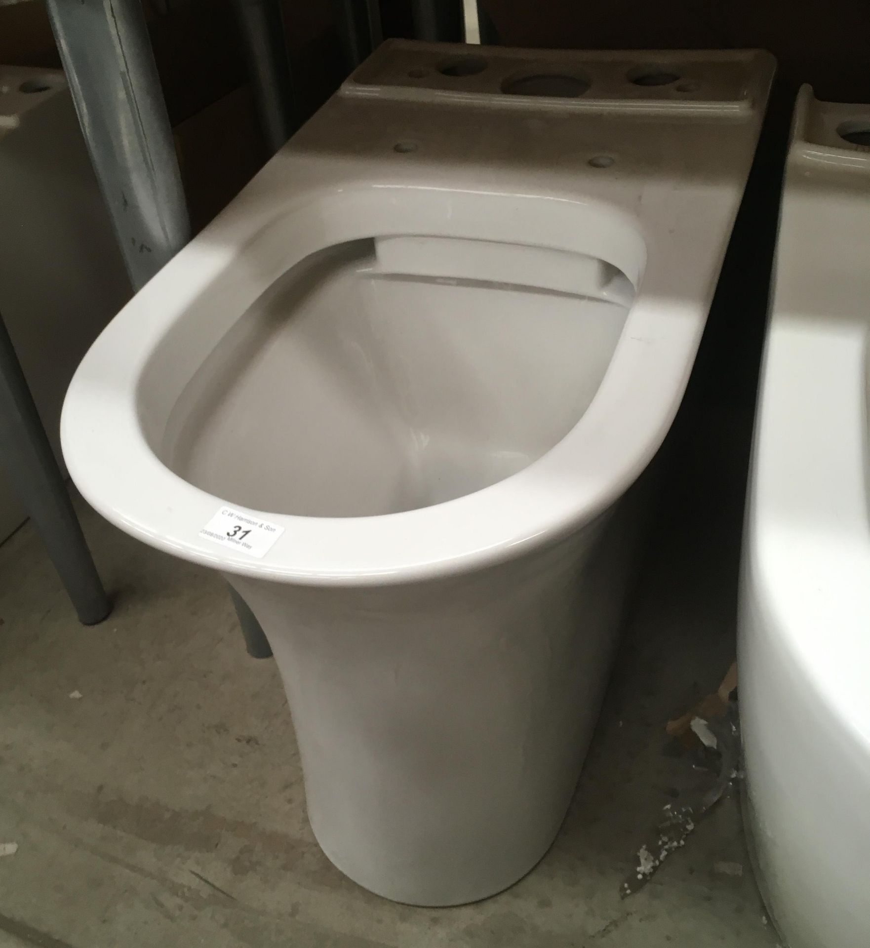 D-shaped toilet pan