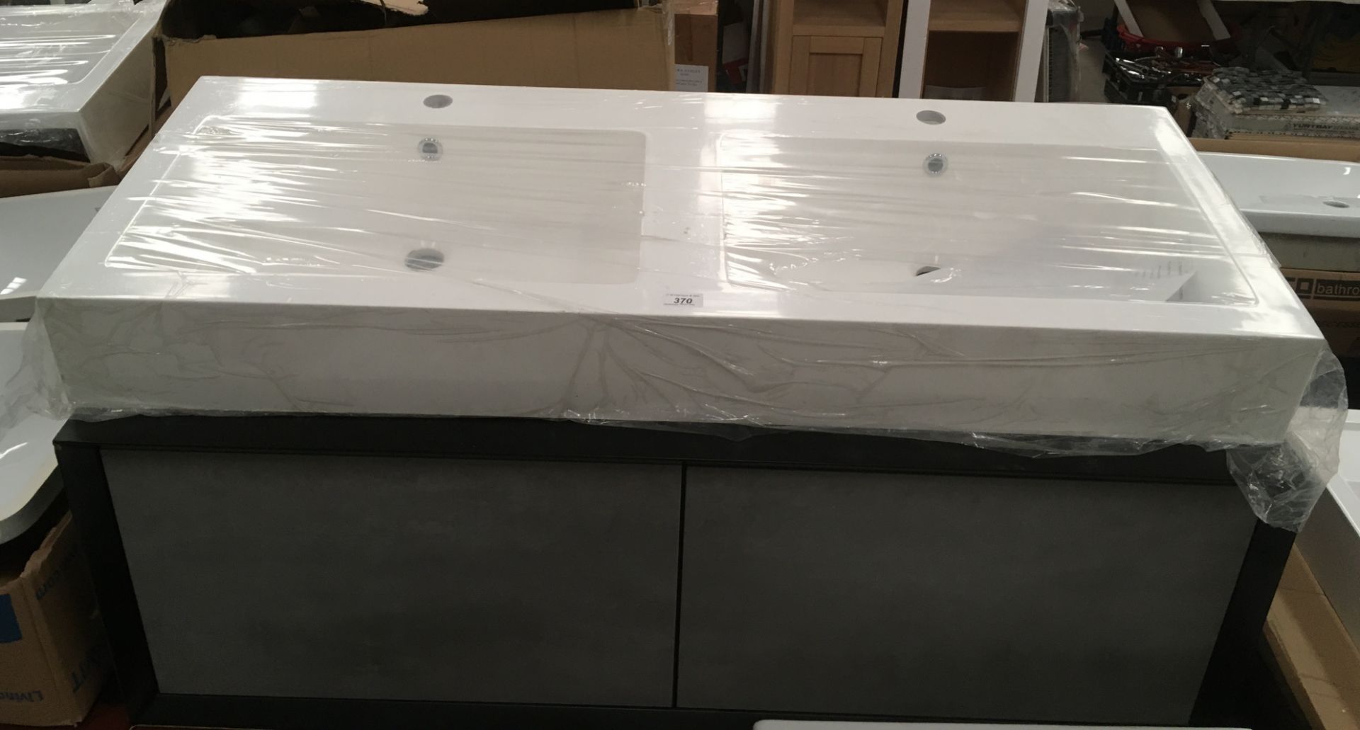 1200 x 550 wall hung double sink unit