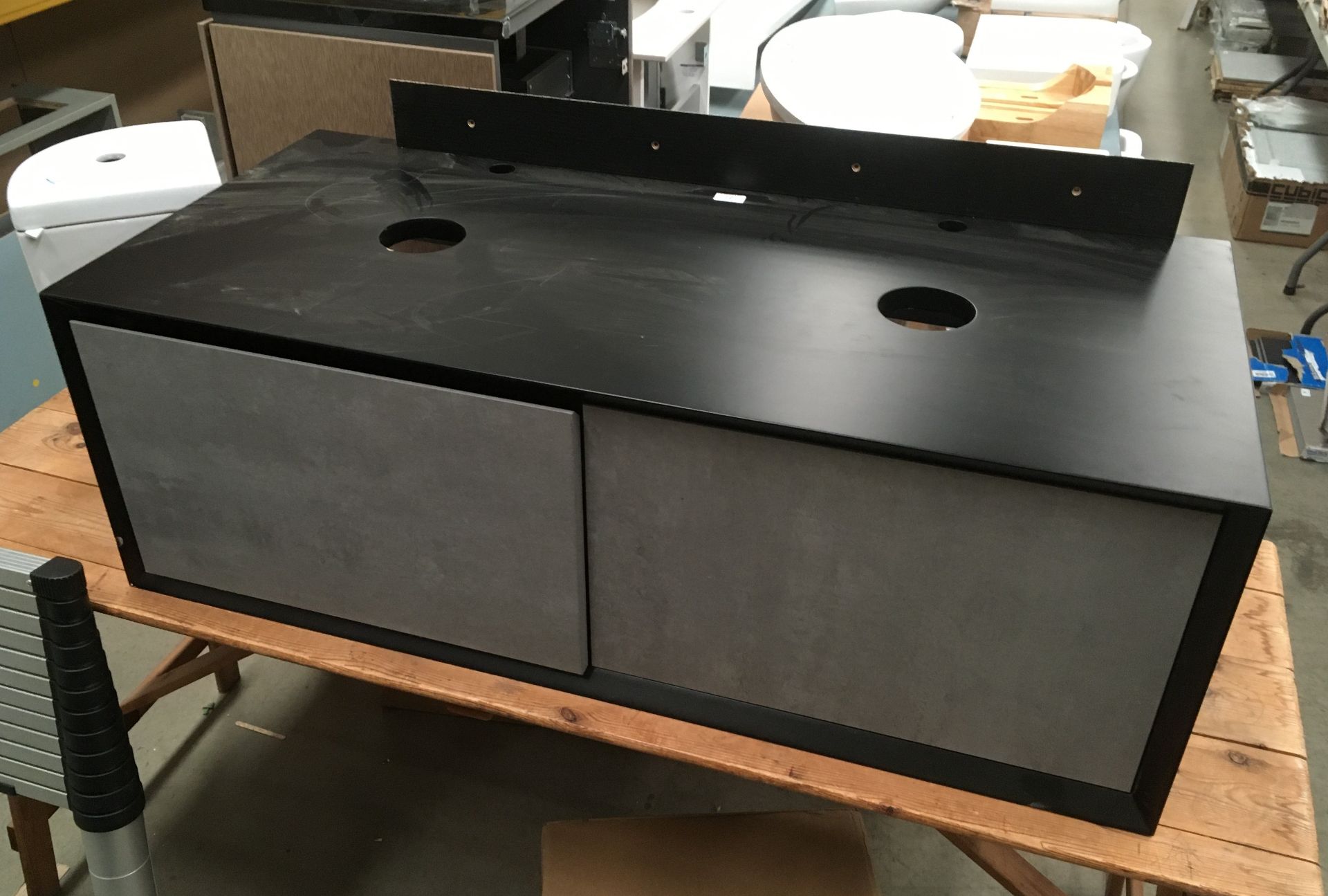 1200 x 550 wall hung two drawer vanity unit