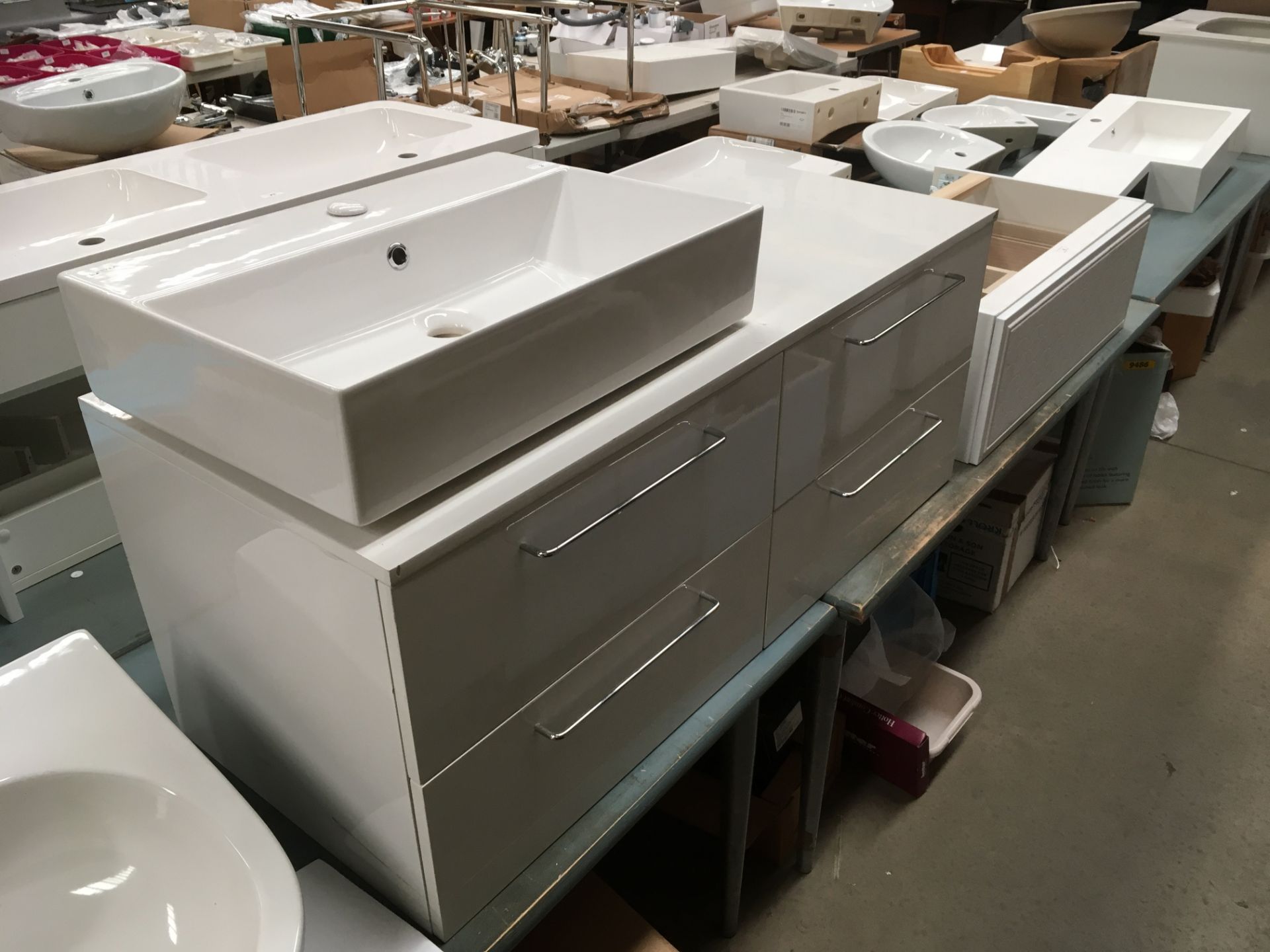 1200 x 500 four drawer wall hung vanity Italian Isvea sink