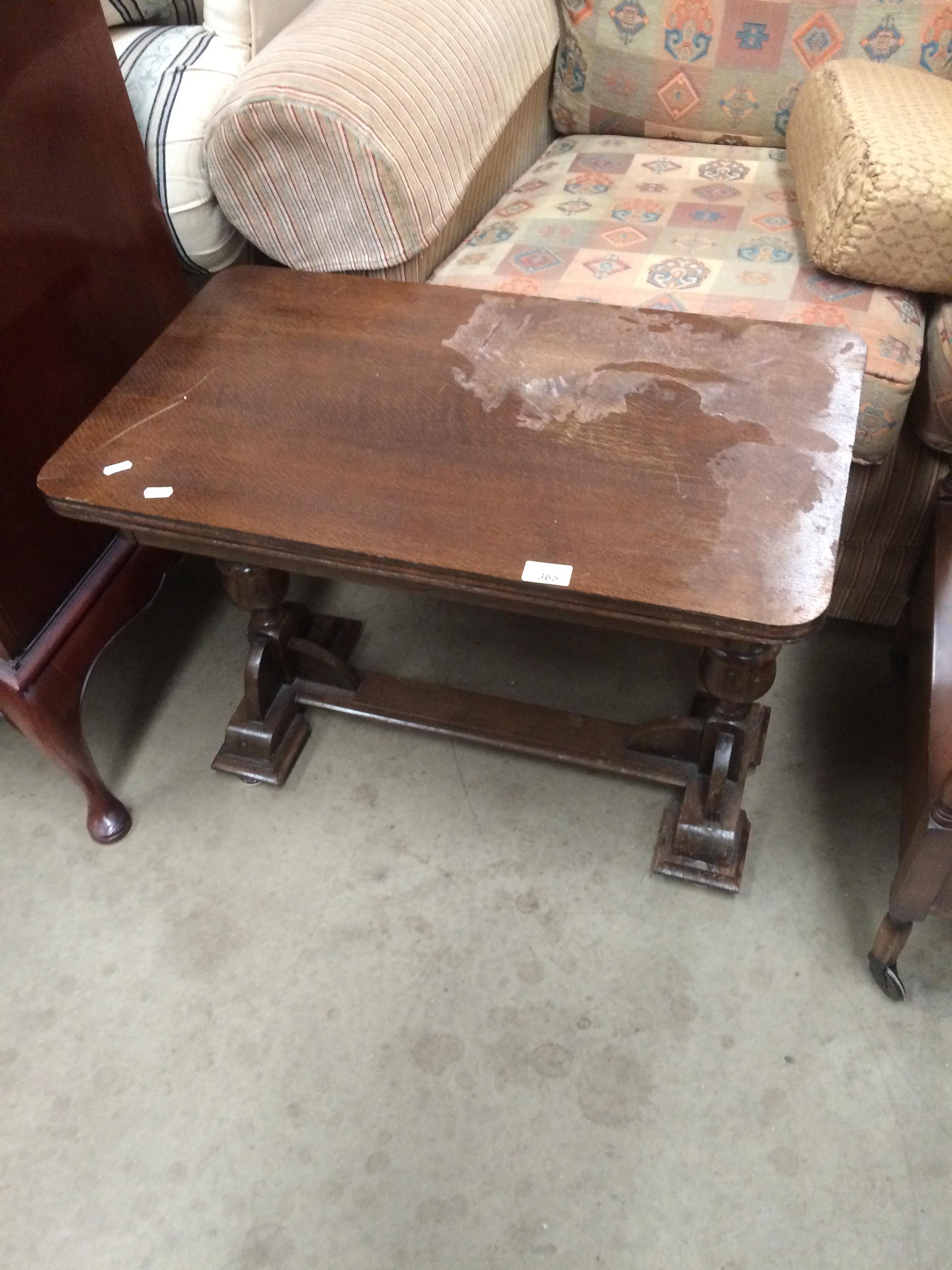 An oak coffee table,