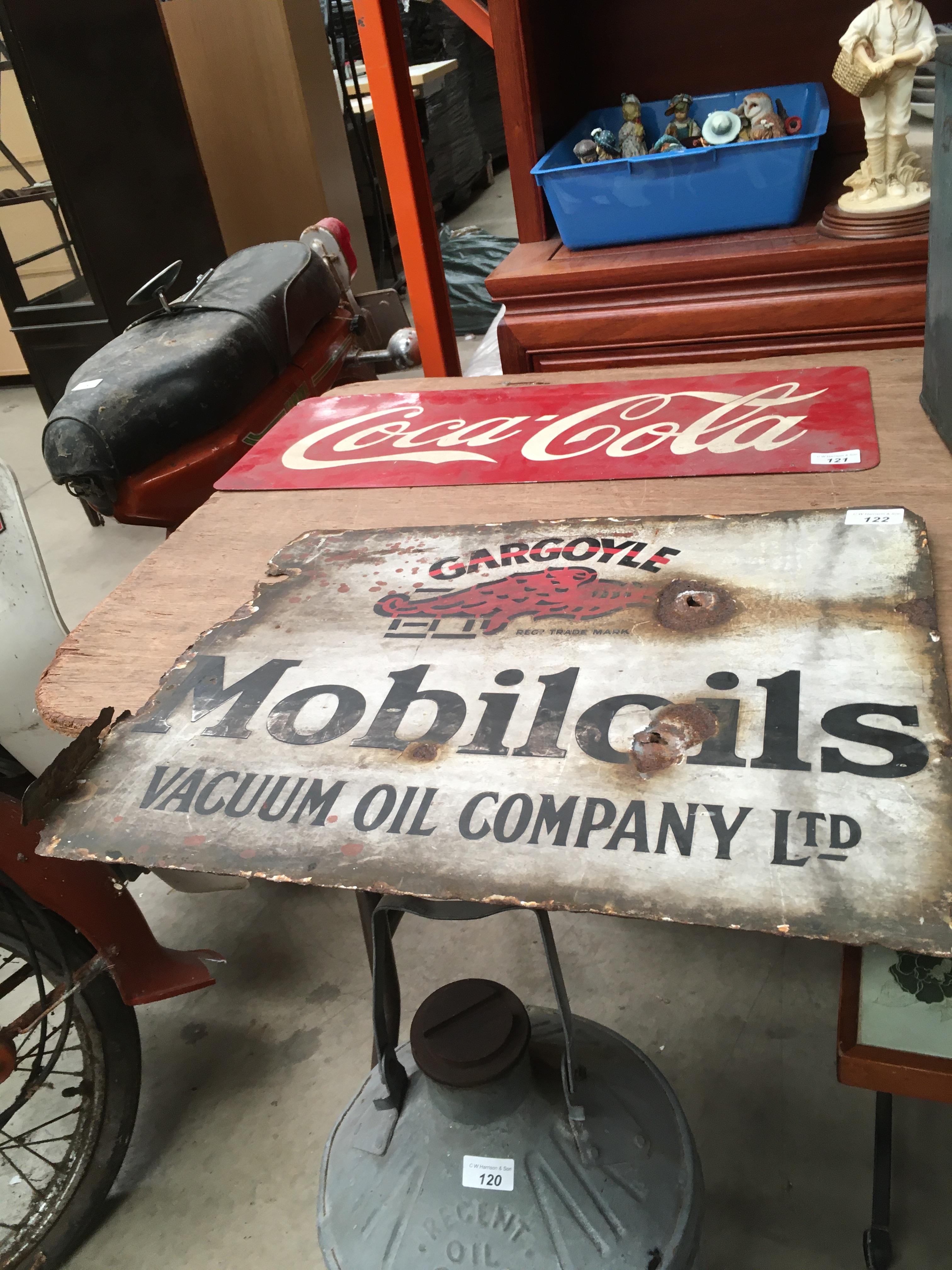 A Gargoyle Mobil Oils Vacuum Oil Company Ltd metal sign 50 x 40cm approx