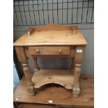 Small pine single drawer washstand 60cm