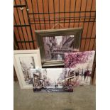Framed print, Venetian scene, 40cm x 40cm, Macneil framed print, Lunch on the Avenue II,