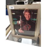 Snooker Interest: A framed photograph of Stephen Hendry with facsimile signature,