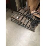 Pair of blue metal car ramps