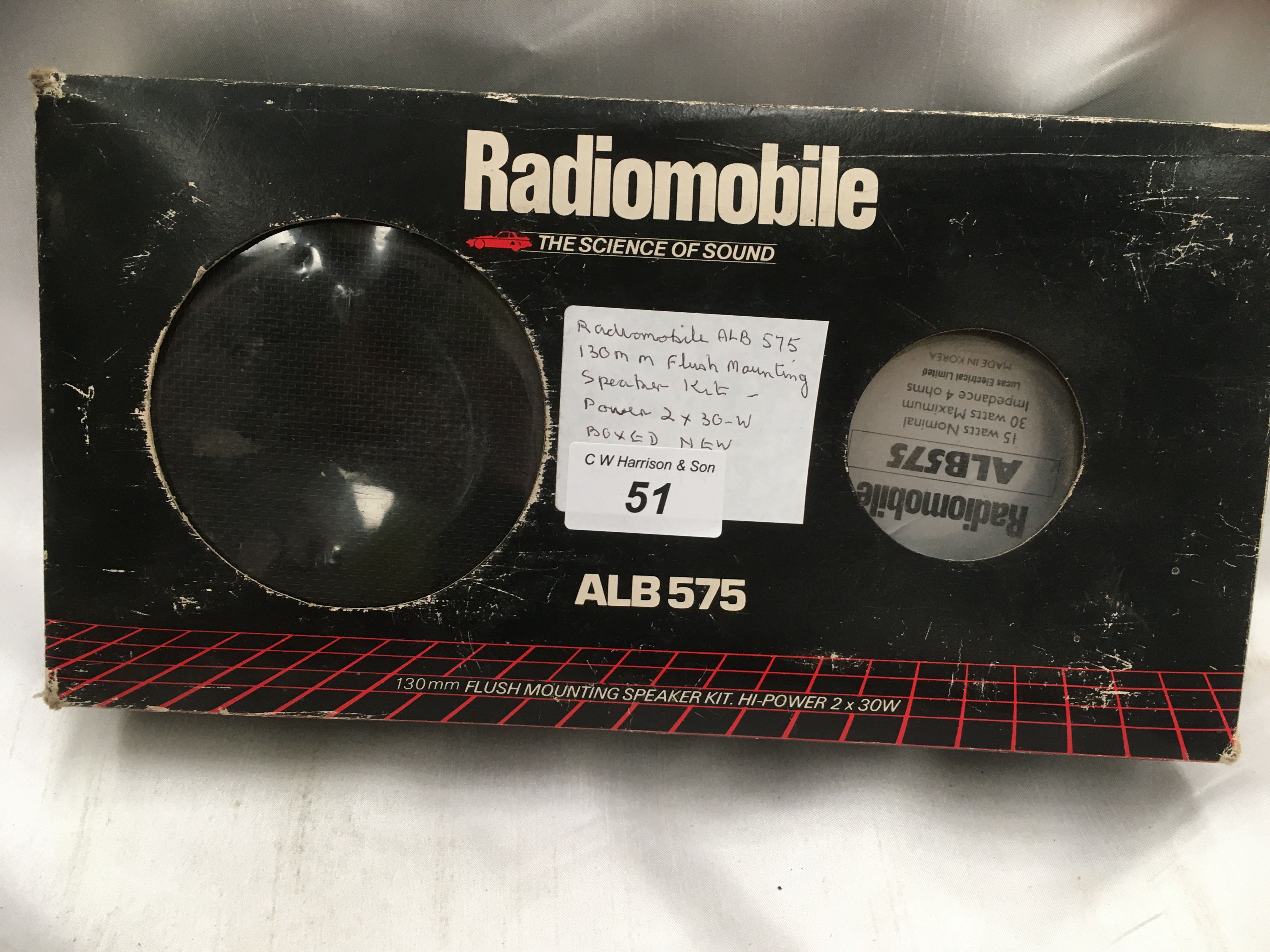 Radiomobile ALB 575 130mm flush mounting speaker kit, power 2x30W.