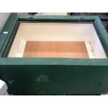 A green fibreglass paints/thinners storage cabinet complete with lid (no key),