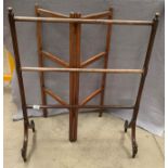 A mahogany towel rail and a mahogany small folding rack (2)