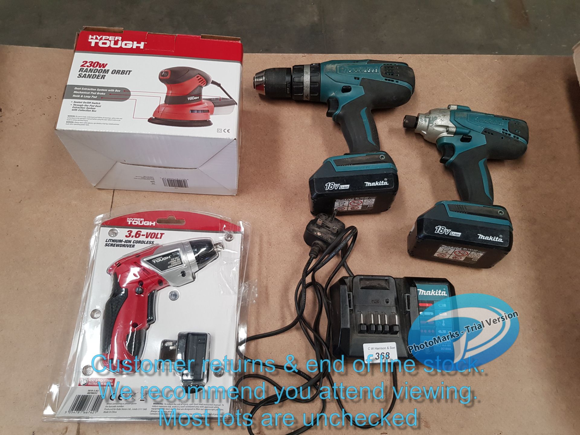 5 ITEMS – 2 X MAKITA 18V POWER DRILLS WI