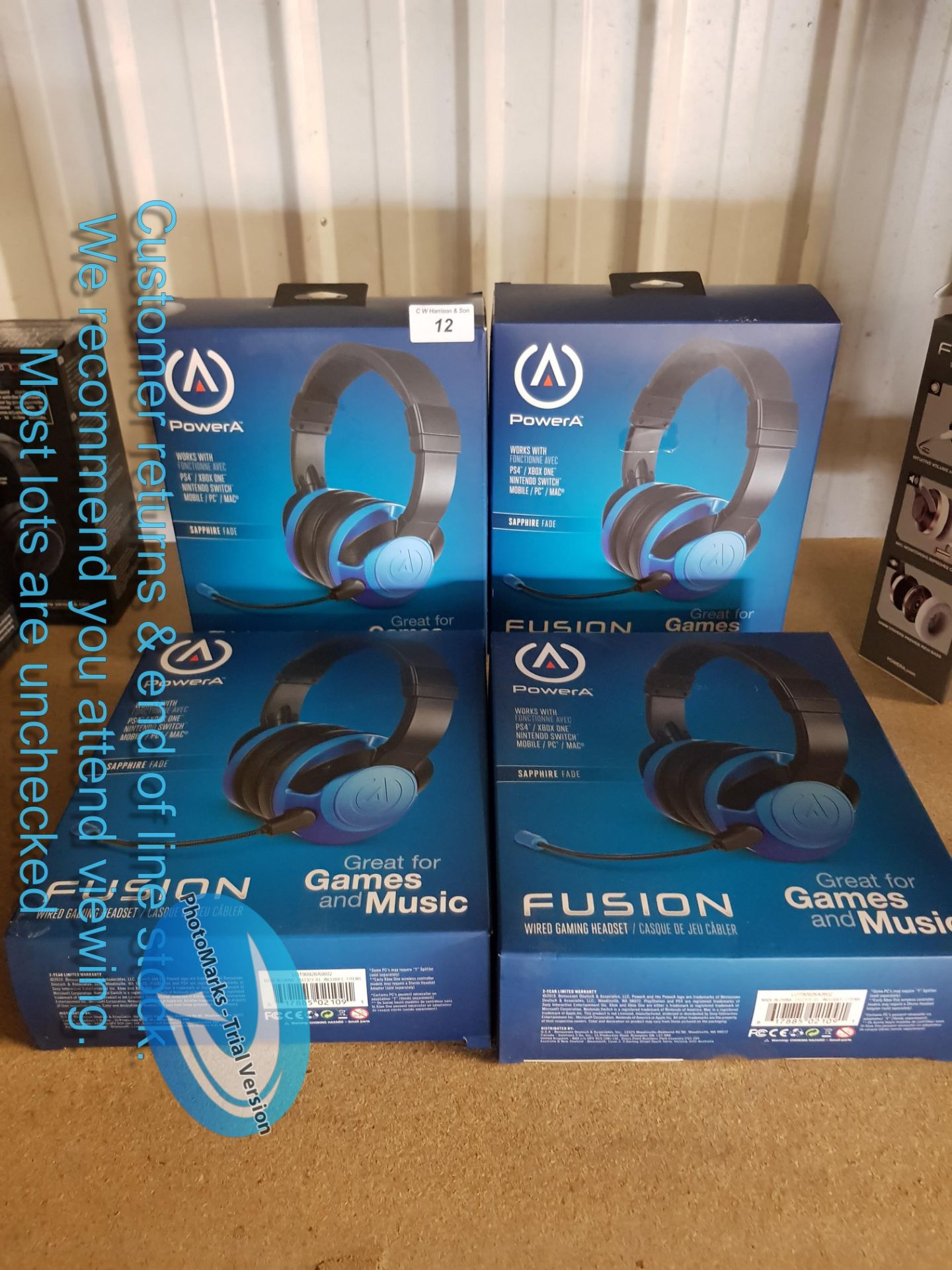 4 X POWER A FUSION WIRED GAMING HEADSETS