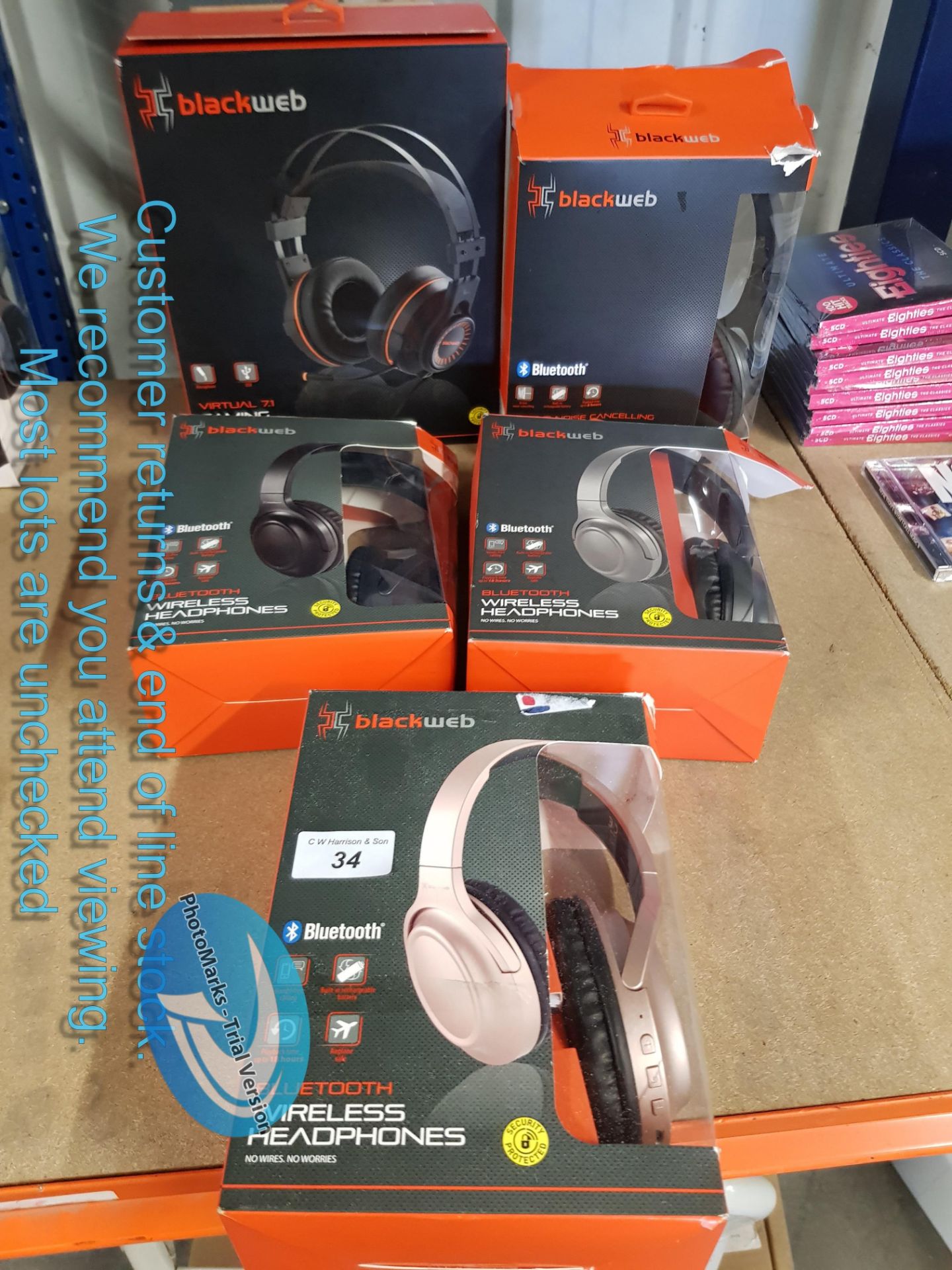 5 X MIXED BLACKWEB HEADSETS TO INC VIRTU